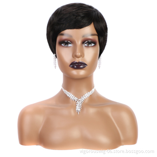 Vigorous manufacturers prices bang free shipping 150% density vendor women short natural peruvian 100% brazilian human hair wigs